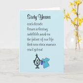 Zestig jaar, grappig gedicht over de zestigste ver kaart (Gele Bloem)