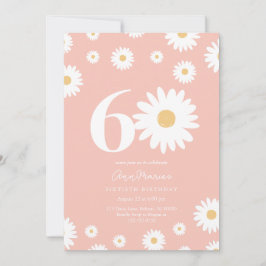 Zestig Jaar Retro Bloem Patroon Verjaardag Kaart