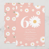 Zestig Jaar Retro Bloem Patroon Verjaardag Kaart (Voorkant / Achterkant)