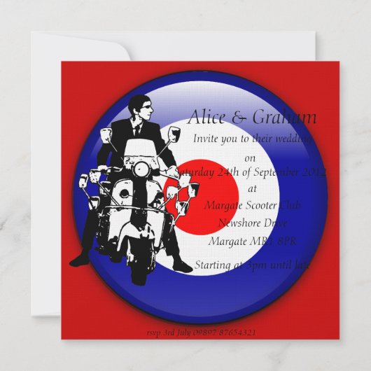 Zestig Mod voor 3d doeluitnodigingen Kaart (Achterkant)