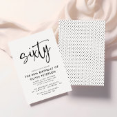 zestig | Modern 60e zwart-wit verjaardagsfeest Kaart