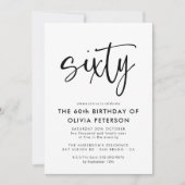 zestig | Modern 60e zwart-wit verjaardagsfeest Kaart (Voorkant)