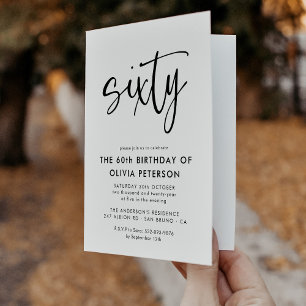 zestig   Moderne 60e zwart-witte verjaardag gevouw