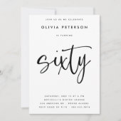 zestig | Moderne B & W 60e verjaardag partij typog Kaart (Voorkant)