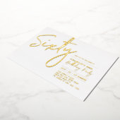 zestig | Moderne belettering 60ste verjaardagsfees Folie Uitnodiging (Gedraaid)