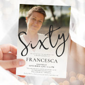 Zestig moderne foto Elegant 60ste verjaardagsfeest Kaart