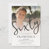 Zestig moderne foto Elegant 60ste verjaardagsfeest Kaart (Voorkant)