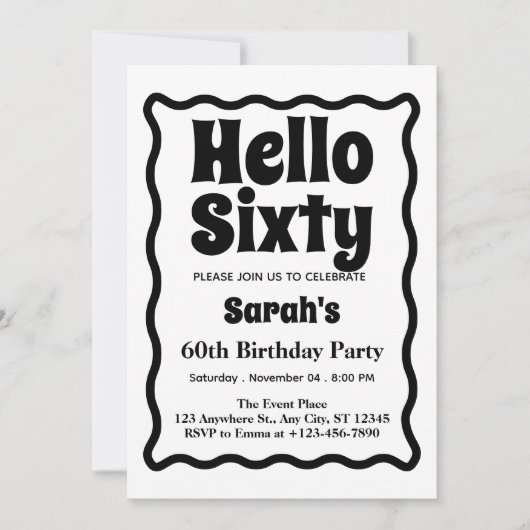 Zestig moderne minimalistische 60e verjaardag golv kaart (Voorkant)