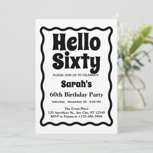 Zestig moderne minimalistische 60e verjaardag golv kaart (Staand voorkant)