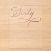 Zestig Roos gouden 60ste verjaardag Acryl Uitnodigingen (Voorkant)