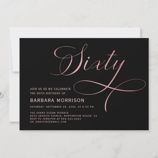 Zestig Roos gouden 60ste verjaardag Kaart (Voorkant)