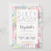Zestig & Sassy Roze 1980s Retro 60ste verjaardag Kaart (Voorkant)