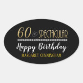 Zestig & Spectaculaire Gouden Zilveren Diamanten V Ovale Sticker (Voorkant)