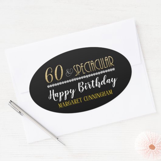 Zestig & Spectaculaire Gouden Zilveren Diamanten V Ovale Sticker (Envelop)