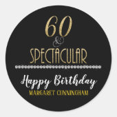 Zestig & Spectaculaire Gouden Zilveren Diamanten V Ronde Sticker (Voorkant)