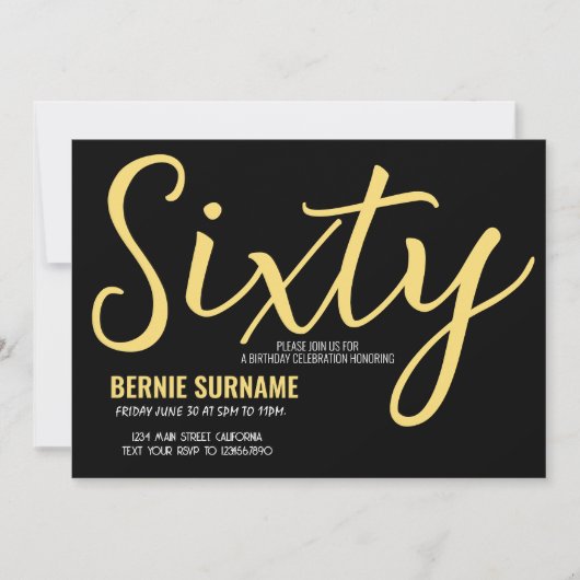 Zestig Verjaardag 60ste Eenvoudige Verjaardagsfees Kaart (Voorkant)
