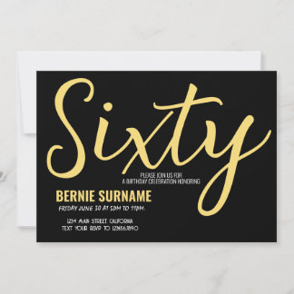 Zestig Verjaardag 60ste Eenvoudige Verjaardagsfees Kaart