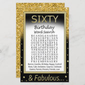 Zestig verjaardag Word Search Game (Voorkant / Achterkant)