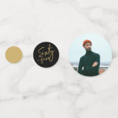 Zestig Vijf Goud & Zwart Modern 65e Verjaardagsfee Confetti (Achterkanten)