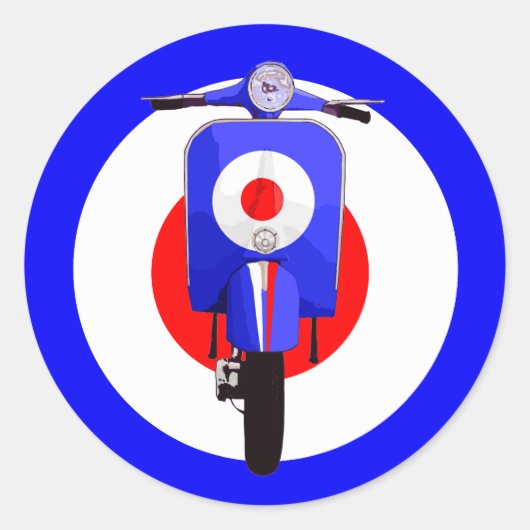 Zestig zoeken Scooter op standaard doel Ronde Sticker (Voorkant)