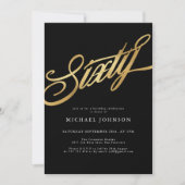 Zestig zwart en goud moderne 60e verjaardag kaart (Voorkant)