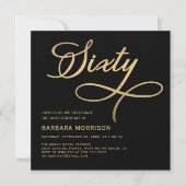 Zestig zwart goud 60ste verjaardag kaart (Voorkant)