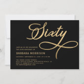 Zestig zwart goud 60ste verjaardag kaart (Voorkant)