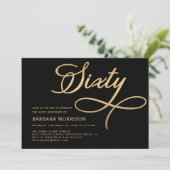 Zestig zwart goud 60ste verjaardag kaart (Staand voorkant)