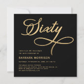 Zestig zwart goud 60ste verjaardag kaart (Voorkant)