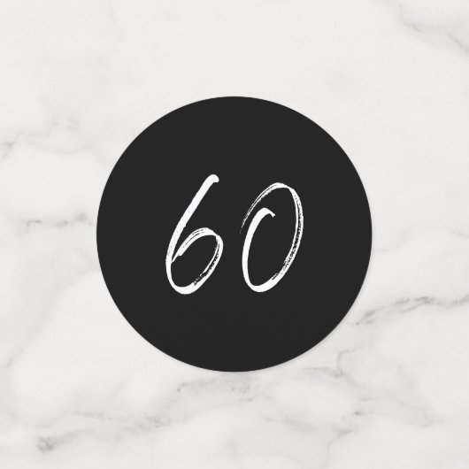 zestig | Zwart & Wit Moderne 60e Verjaardag Foto Confetti (Kleine voorkant)
