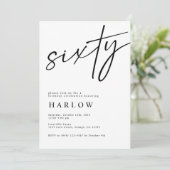 Zestig zwarte en witte uitnodiging (Staand voorkant)