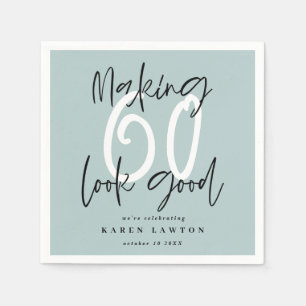 Zestiger 60 lijkt goed kleurrijk verjaardagsfeest servet