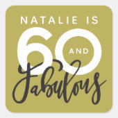 Zestigste maken 60 kijken goed verjaardagsgunst vierkante sticker (Voorkant)