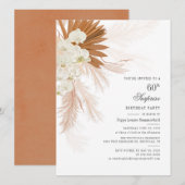 Zestigste zestigste verjaardag Pampas Grass Modern Kaart (Voorkant / Achterkant)