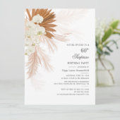 Zestigste zestigste verjaardag Pampas Grass Modern Kaart (Staand voorkant)