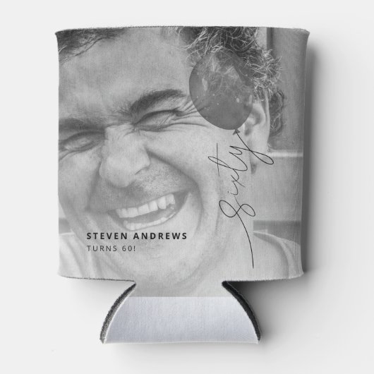 zestigtal ballonsnaren | Foto 60ste verjaardag Blikjeskoeler (Voorkant)