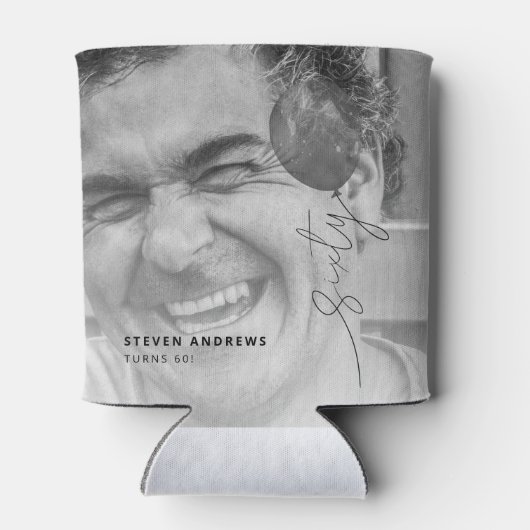 zestigtal ballonsnaren | Foto 60ste verjaardag Blikjeskoeler (Achterkant)