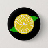 Zesty AF - Lemon Slice Ronde Button 5,7 Cm (Voorkant)