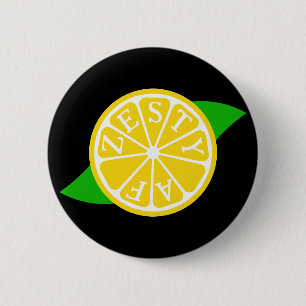 Zesty AF - Lemon Slice Ronde Button 5,7 Cm