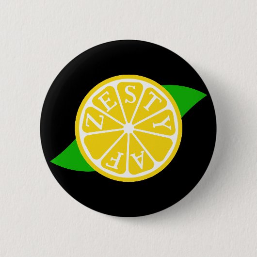 Zesty AF - Lemon Slice Ronde Button 5,7 Cm (Voorkant)