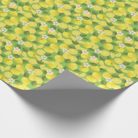 Zesty citroen: Citrus Pattern Delight Cadeaupapier (Hoek)