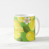Zesty citroen: Citrus Pattern Delight Koffiemok (Voorkant rechts)