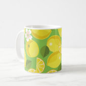 Zesty citroen: Citrus Pattern Delight Koffiemok (Voorkant links)
