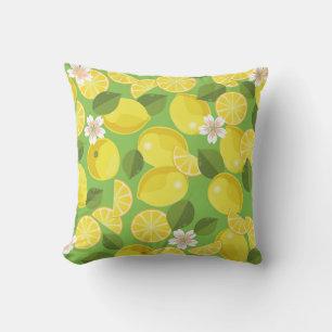 Zesty citroen: Citrus Pattern Delight Kussen