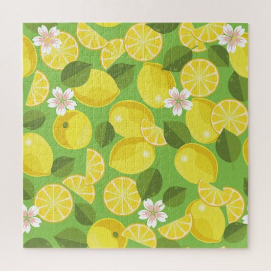 Zesty citroen: Citrus Pattern Delight Legpuzzel (Verticaal)