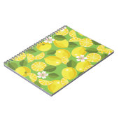 Zesty citroen: Citrus Pattern Delight Notitieboek (Linkerzijde)