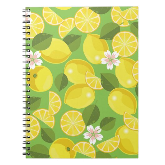 Zesty citroen: Citrus Pattern Delight Notitieboek (Voorkant)