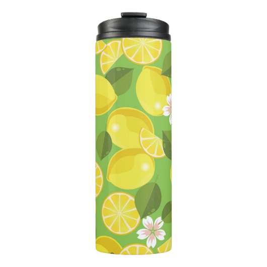 Zesty citroen: Citrus Pattern Delight Thermosbeker (Voorkant)