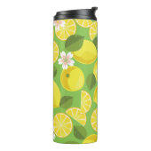 Zesty citroen: Citrus Pattern Delight Thermosbeker (Gedraaid links)