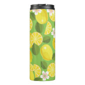 Zesty citroen: Citrus Pattern Delight Thermosbeker (Achterkant)